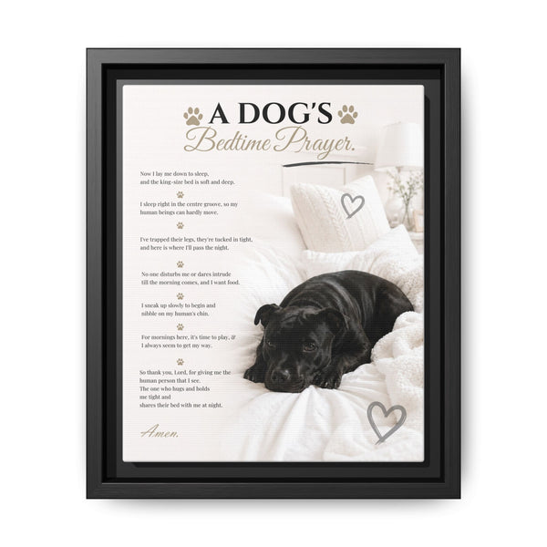 A Dog's Bedtime Prayer - Premium Framed Wall Art