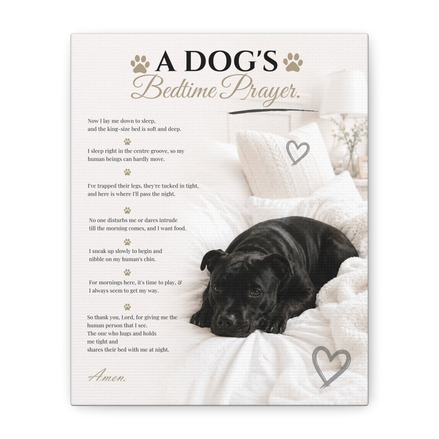 A Dog's Bedtime Prayer - Premium Wall Art